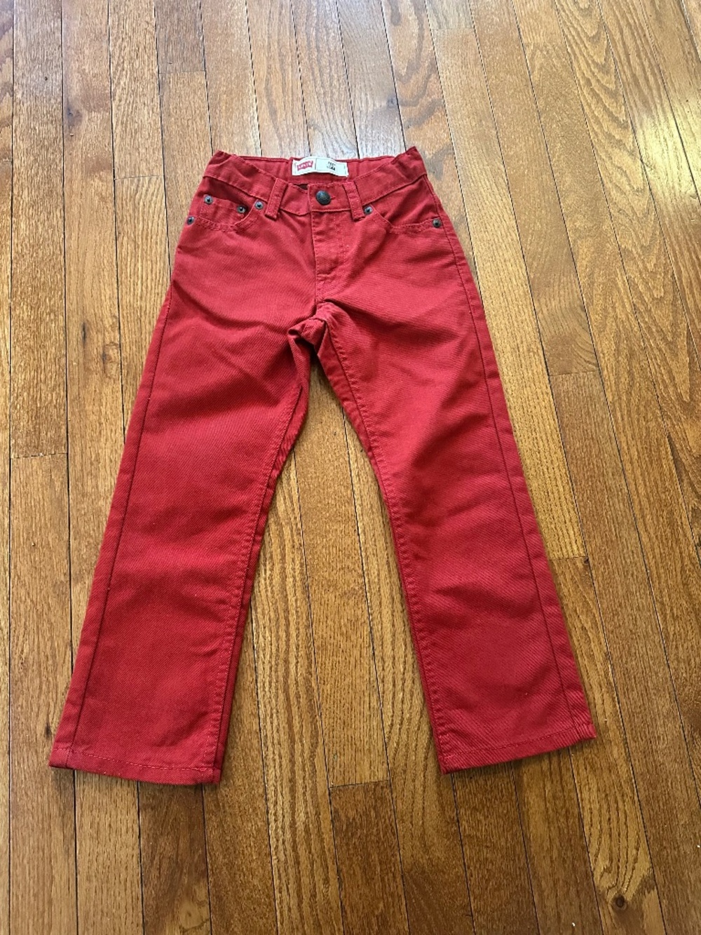 Levi's 511 Boys Red Slim Fit Jeans Size 5 Regular Stretch Denim Pants